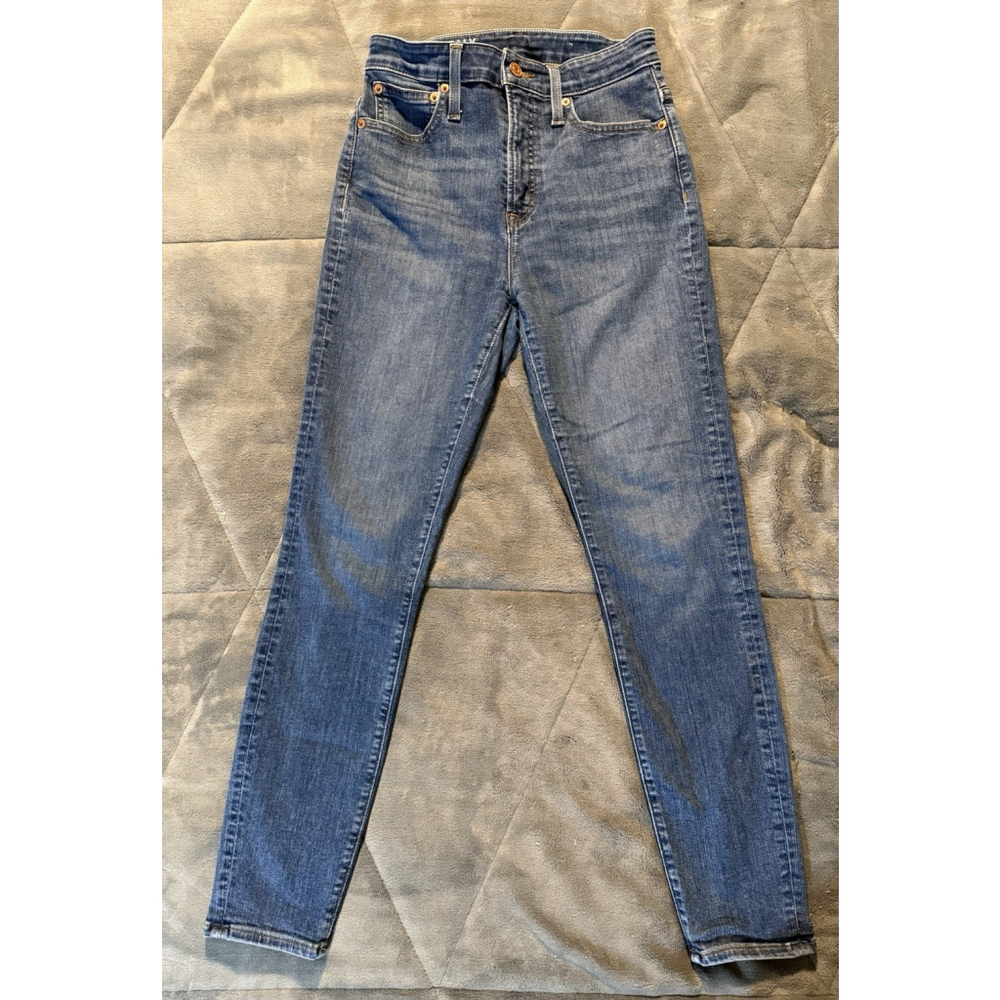 J. Crew Jeans Women's Blue Denim Blue Skinny High Rise Curvy Toothpick Size 27